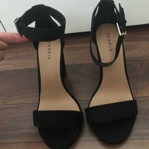 Black strap heels